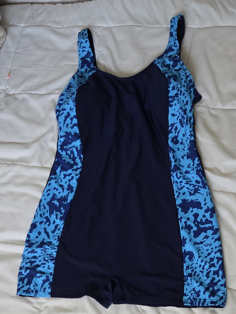Women's Navy & Light Blue One-Piece Swim Suit